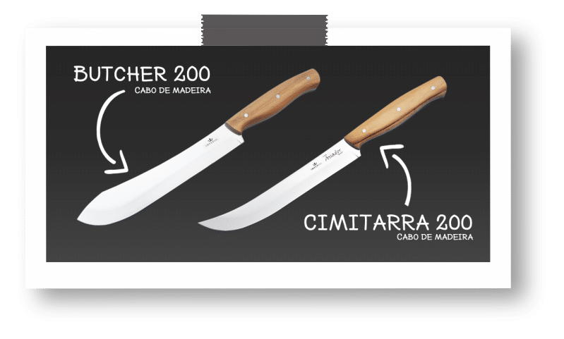 Facas butcher e cimitarra